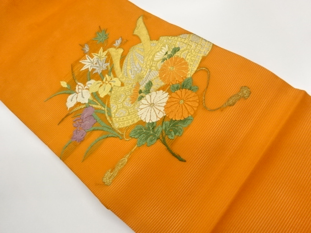 JAPANESE NAGOYA OBI FOR SUMMER / WOVEN FLOWERS